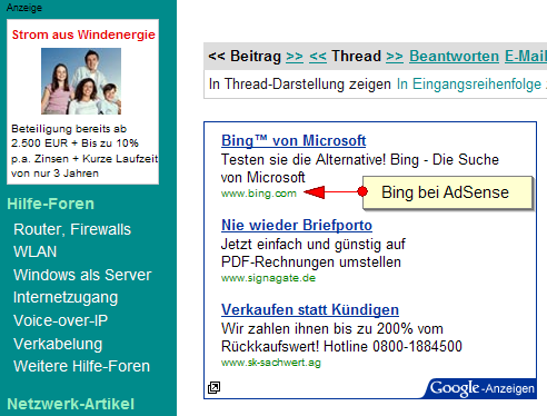 Bing bei AdSense 1