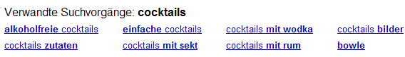 Google Verwandte Suchvorgänge
